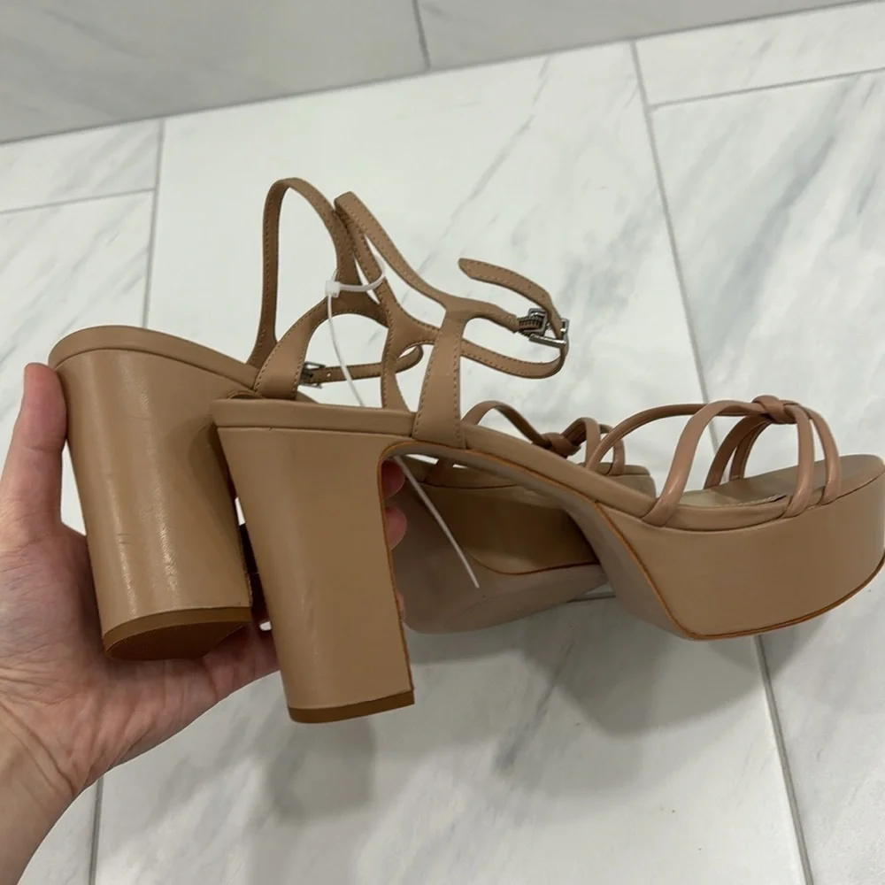 NEW! SCHUTZ True Beige Kelsie Platform Sandal - Size 10.5